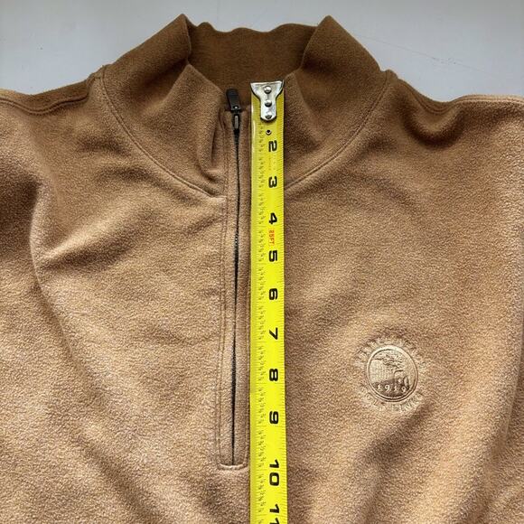 Carnoustie Men's L Pebble Beach Golf Links Tan Quarter Zip Pullover Soft - Picture 12 of 12